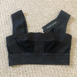 Marciano Black Zipped Crop Top
